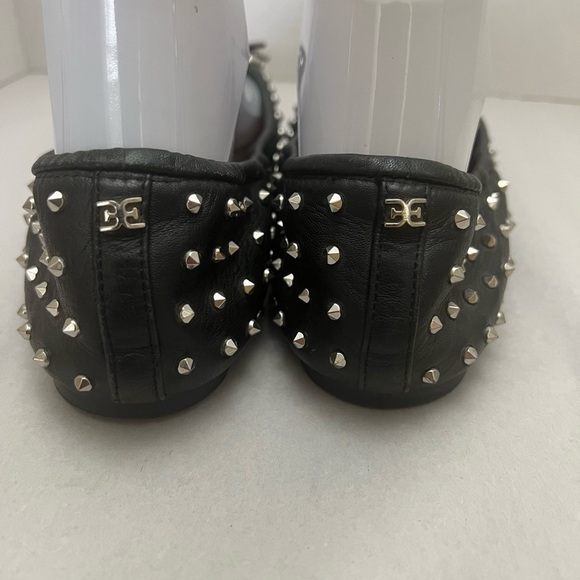 Sam Edelman Fanley Black Studded Ballet Flats Leather Spike Bow Shoes Women 8.5 - Picture 5 of 9
